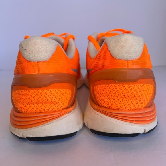 Size 13 Nike Men's Lunarglide 4 Fluorescent Orange Athletic Shoes. No insole - Picture 5 of 15